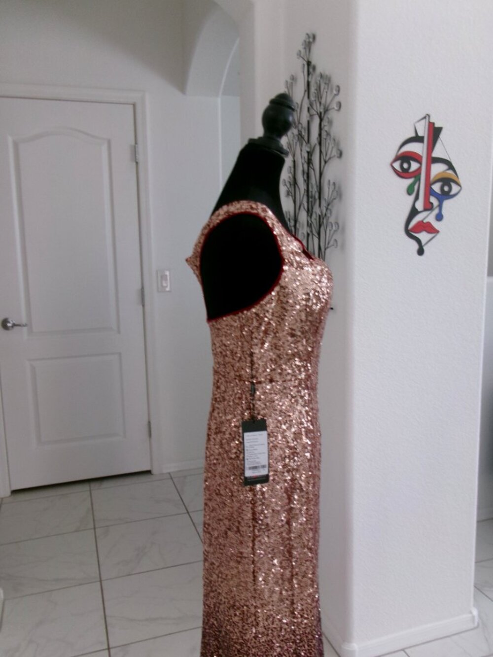 New Ever Pretty Sequin Mermaid Gown Formal Maxi Dress Gold Maroon Ombre M 6 8 10 - Picture 7 of 16